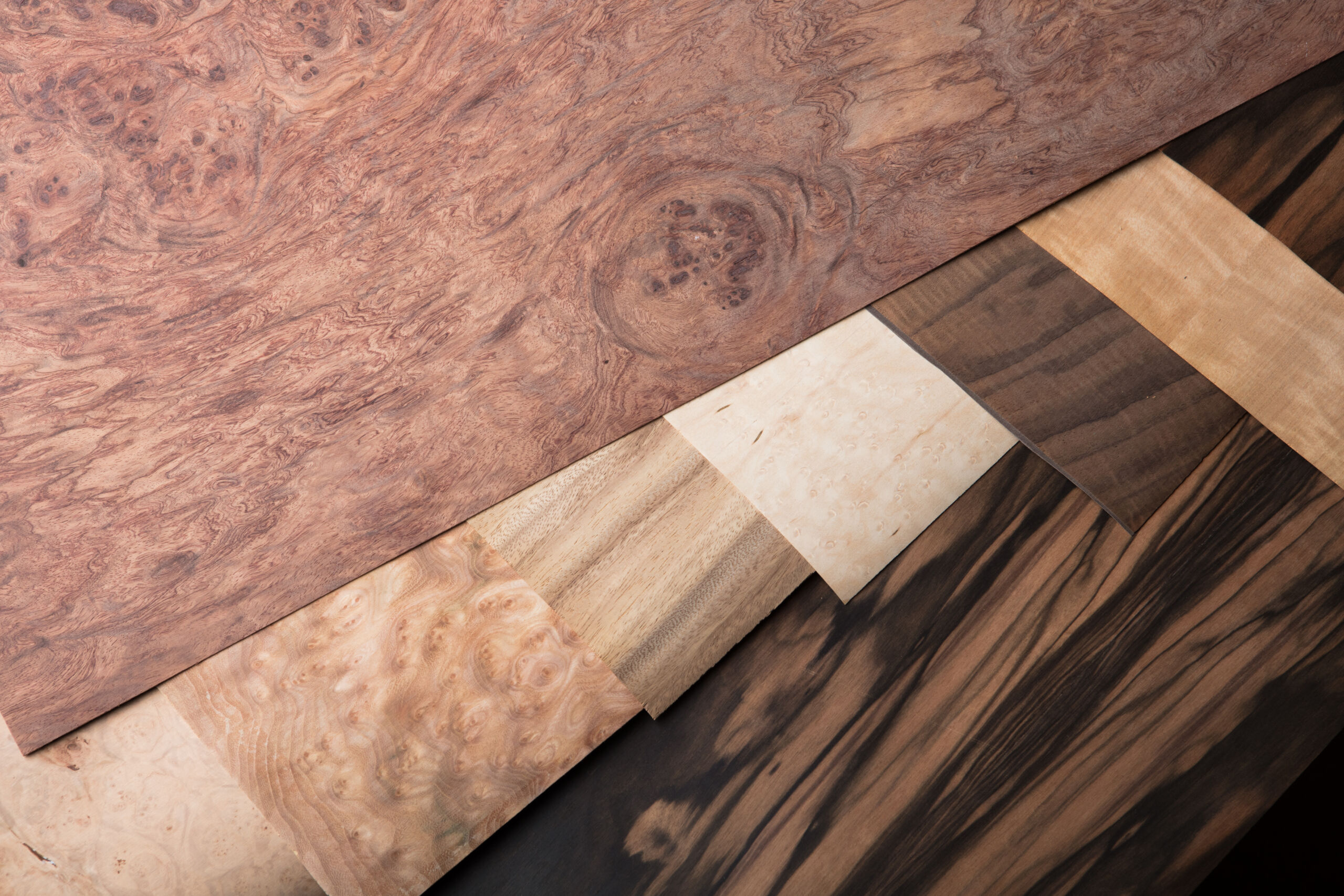 wood veneer stacked on one another