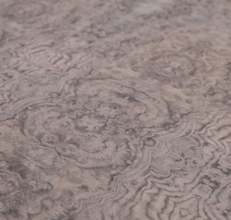 a walnut burl wood veneer sheet zoomed in