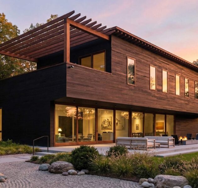 Shou Sugi Ban style thermally modified wood cladding (ThermoWood Millworks)