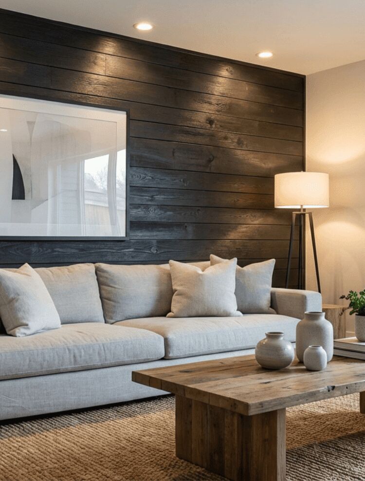 Shou Sugi Ban style thermally modified wood soffit ceiling (ThermoWood Millworks)