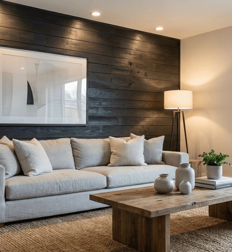 Shou Sugi Ban style thermally modified wood soffit ceiling (ThermoWood Millworks)