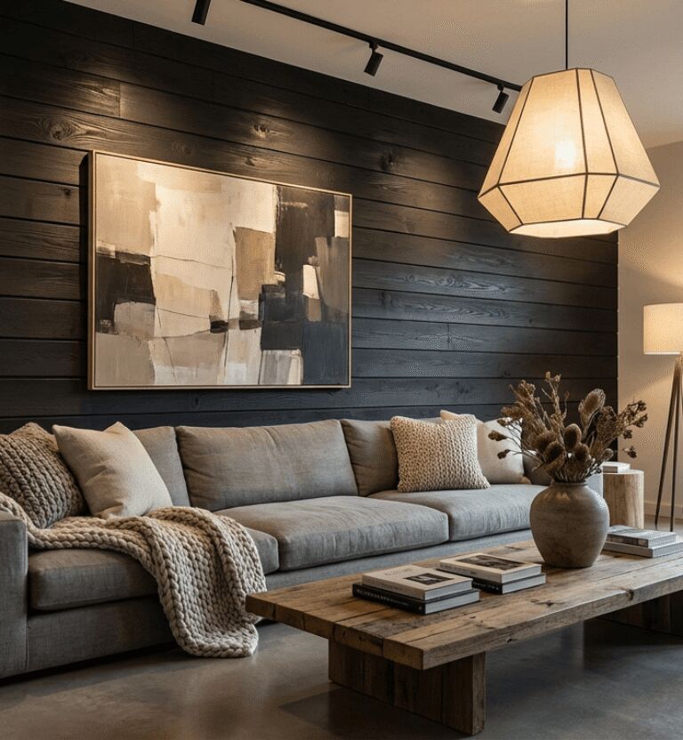 Shou Sugi Ban style thermally modified wood soffit ceiling (ThermoWood Millworks)