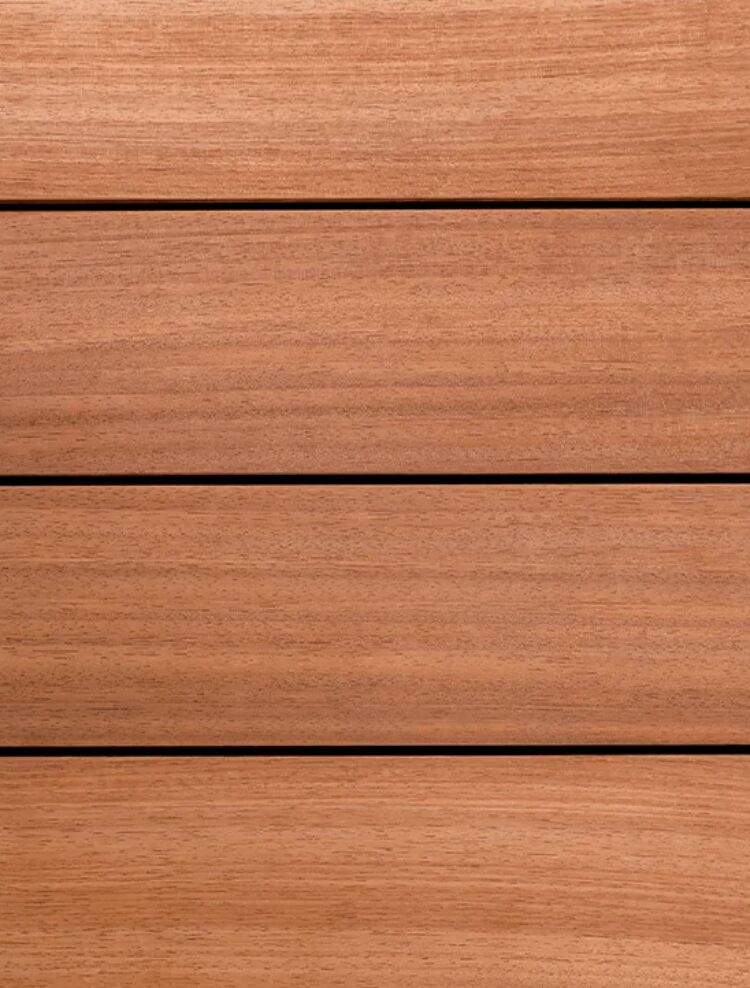 thermally modified Iroko exterior flooring (ThermoWood Millworks)