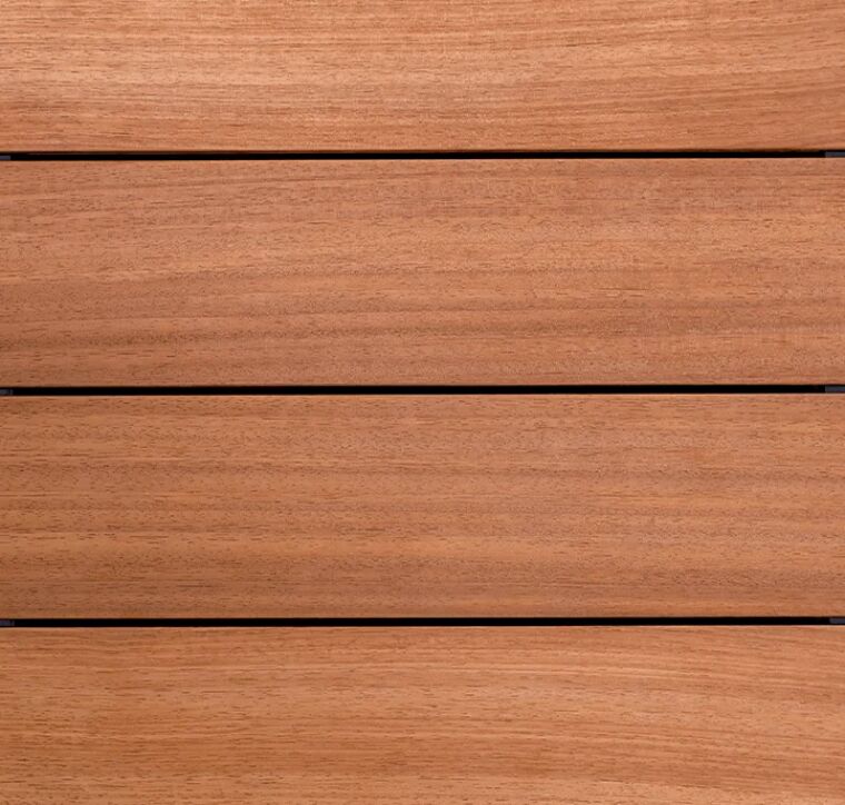 thermally modified Iroko exterior flooring (ThermoWood Millworks)